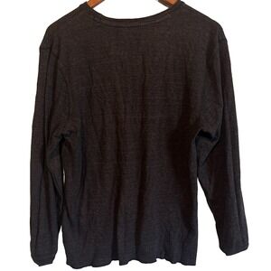 Reclaim Brown Waffle Knit Thermal Long Sleeve Shirt 100% Cotton Mens Large